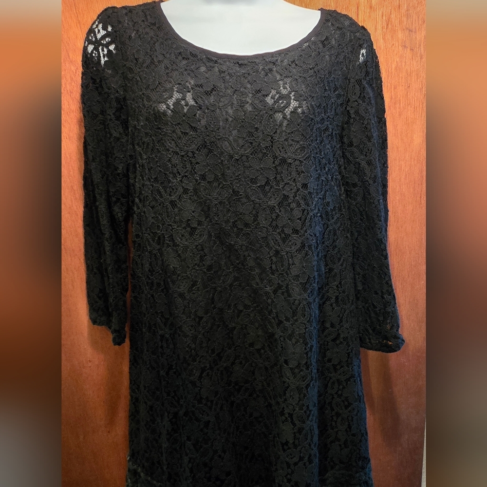 Sun Sassi Elegant Black Lace Dress NWOT SzM - Picture 2 of 9